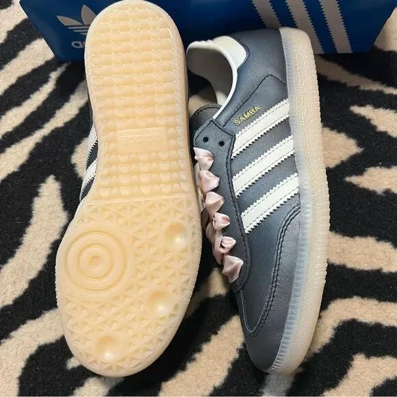 NWT Adidas Samba OG W Sneakers Black Pink Size Women’s 8.5 - Picture 11 of 13